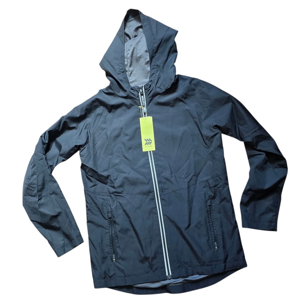 all in motion Hooded Jacket in Navy Blue with Reflective Zip